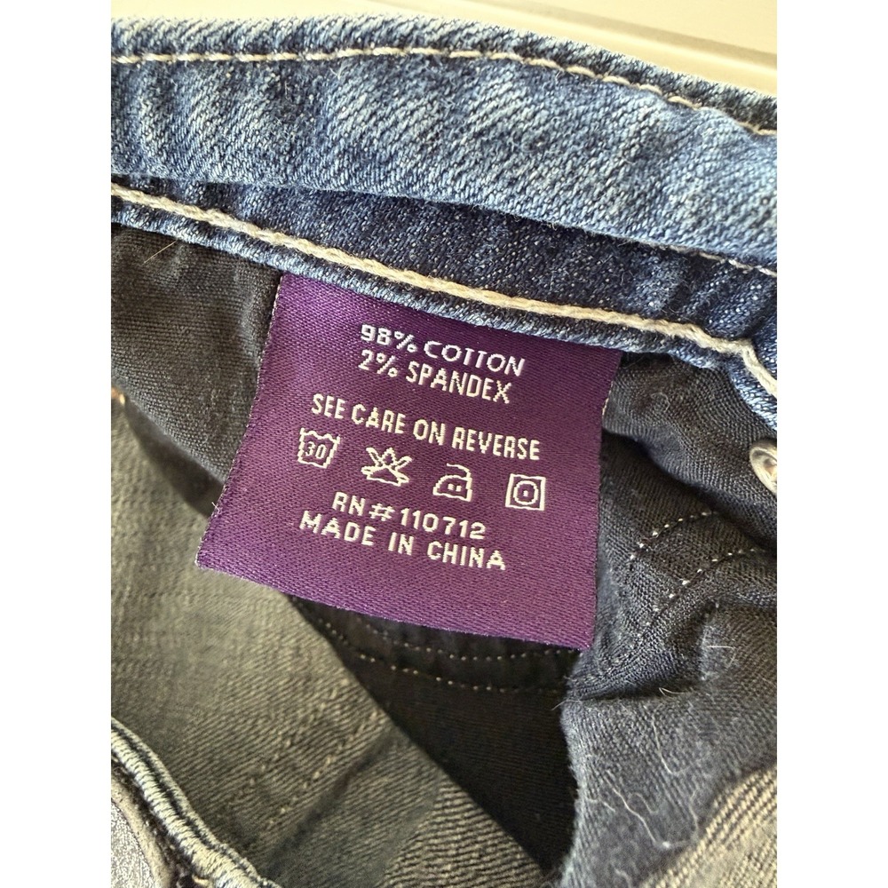 Vigoss Juniors Size 9 Capri Jeans Rhinestone Pocket Cuffed Stretch Denim 9 - Picture 4 of 12
